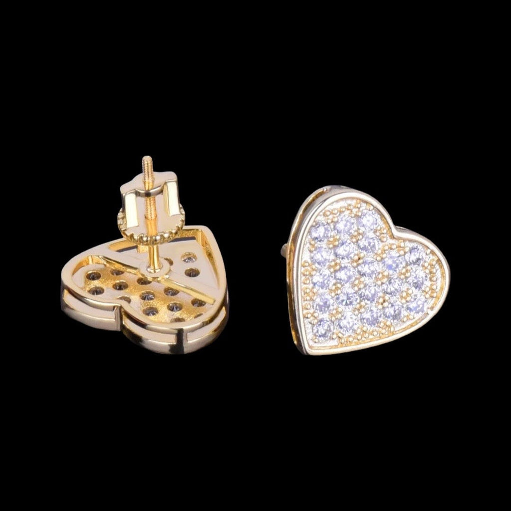 14mm Diamond Heart Earrings