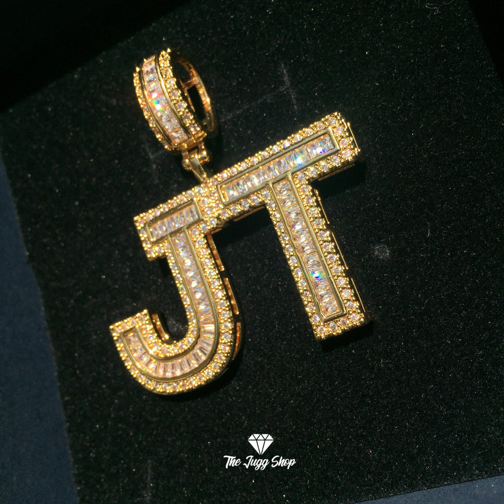 Custom Iced Out Baguette Letter Name Pendant