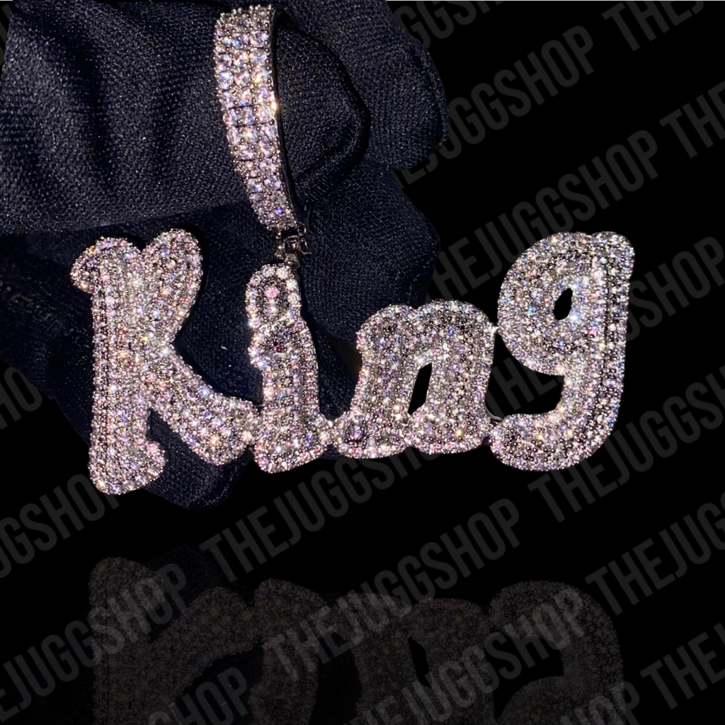 Custom Iced Out Bubble Letter Name Pendant