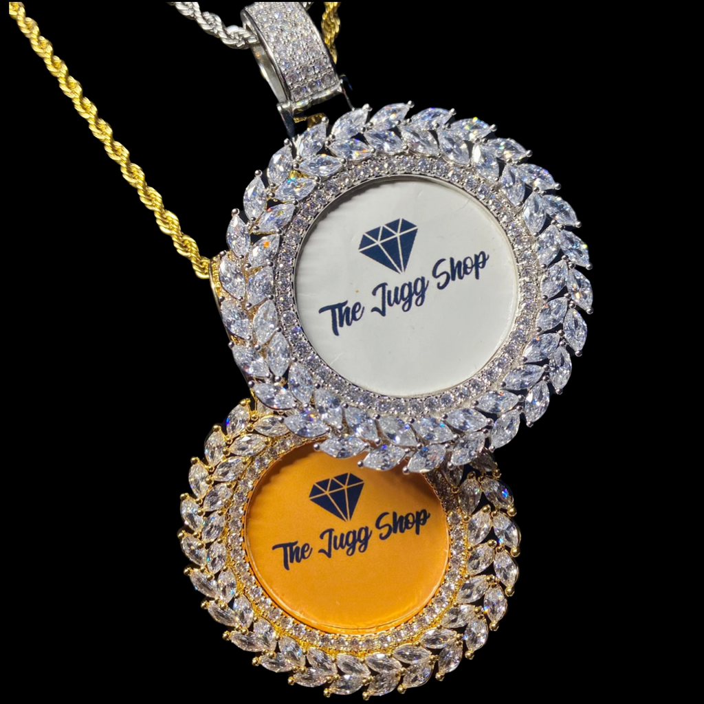 Custom Diamond Leaf Photo Charm