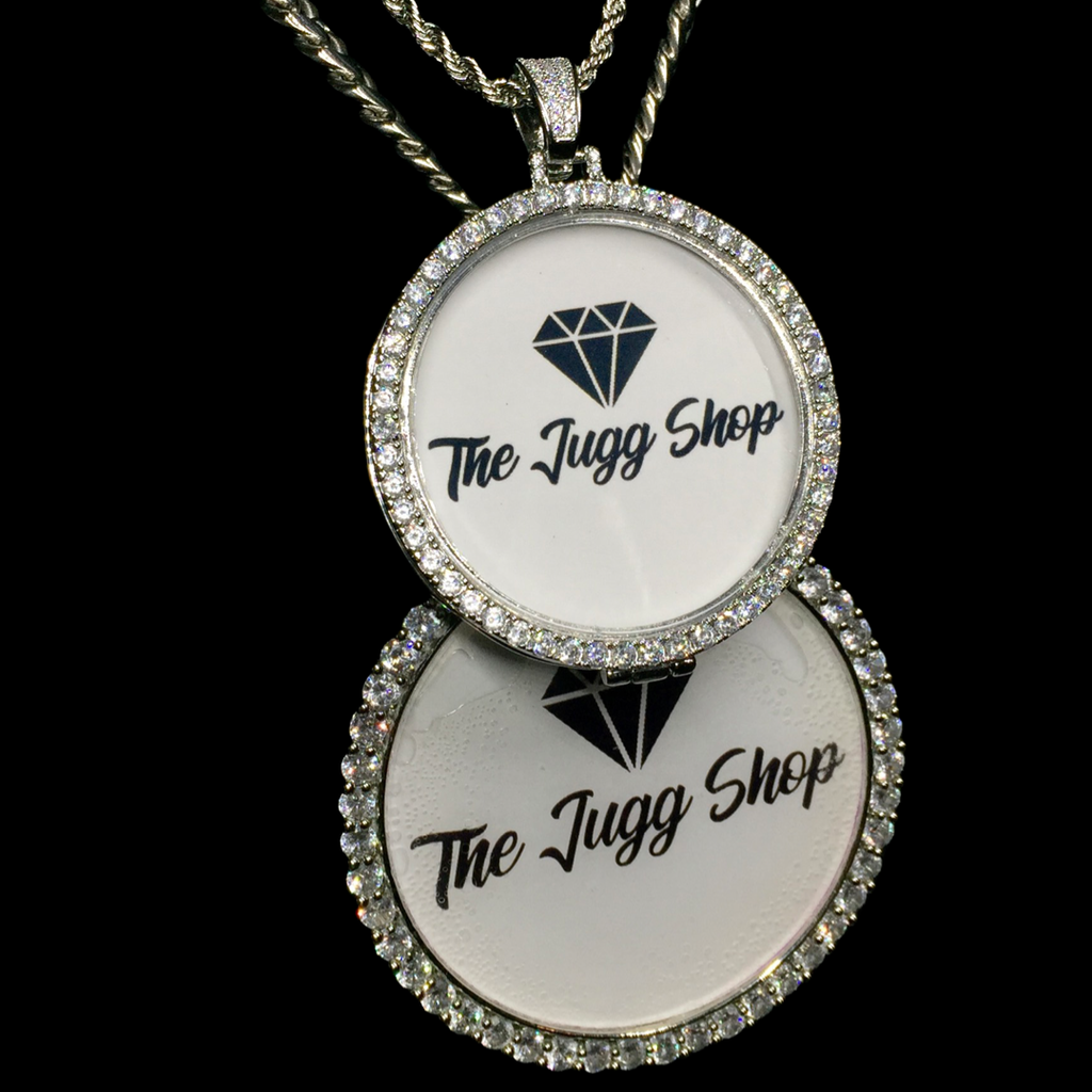 Custom Diamond Silver Medium + XL Photo Charm Combo Set