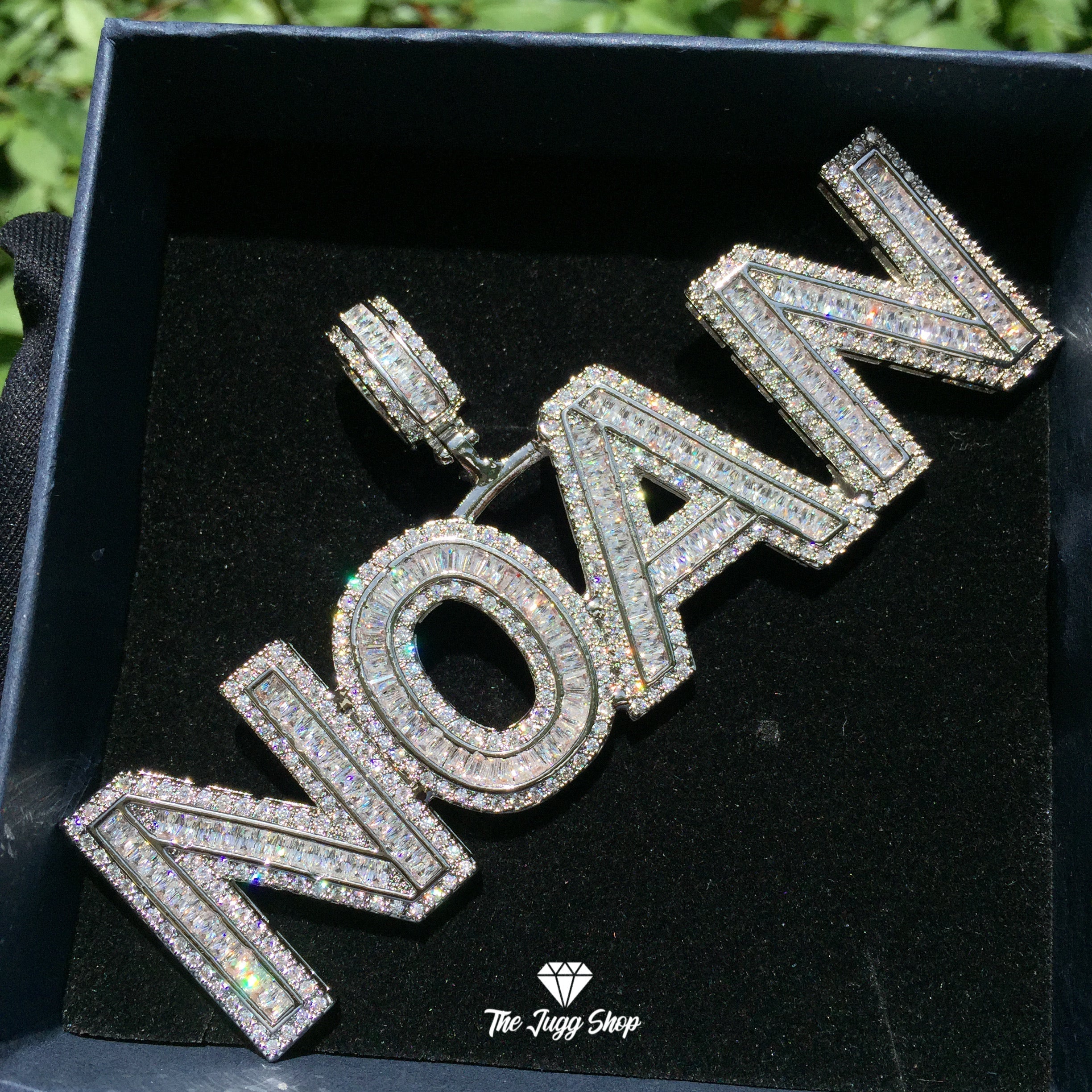 Custom Iced Out Baguette Letter Name Pendant