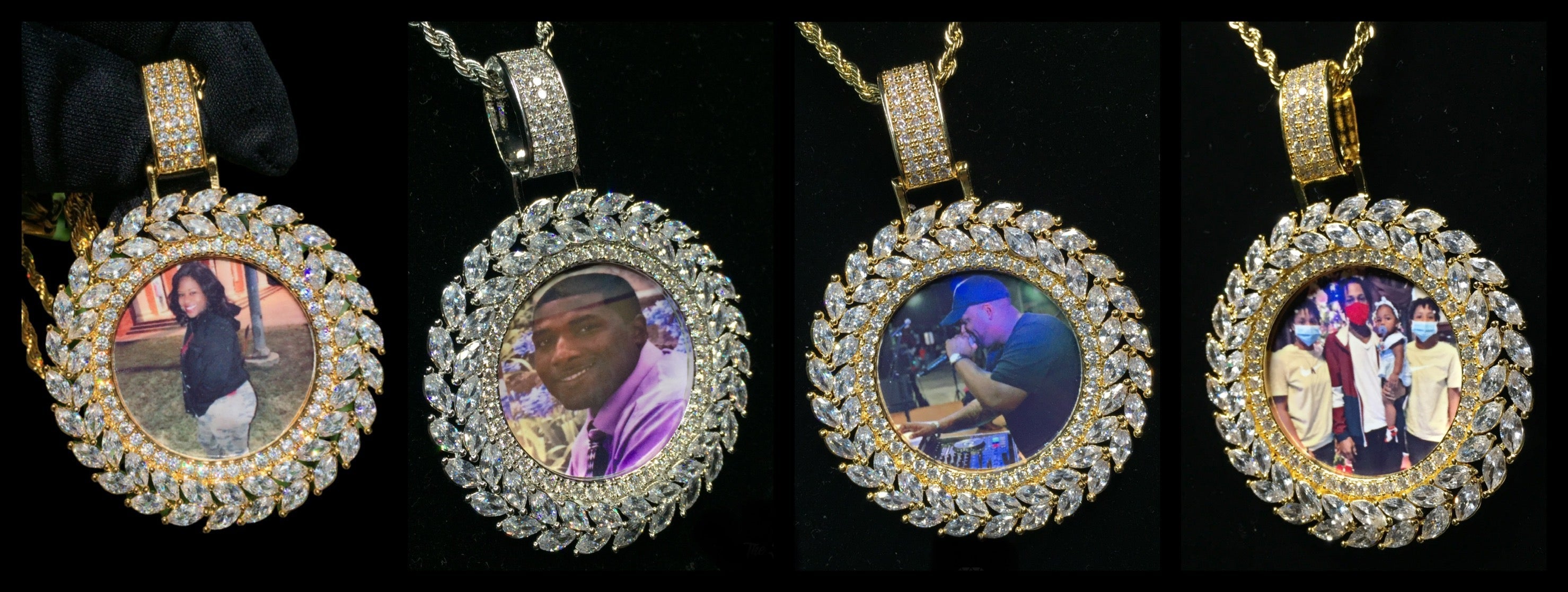 Custom Diamond Leaf Photo Charm