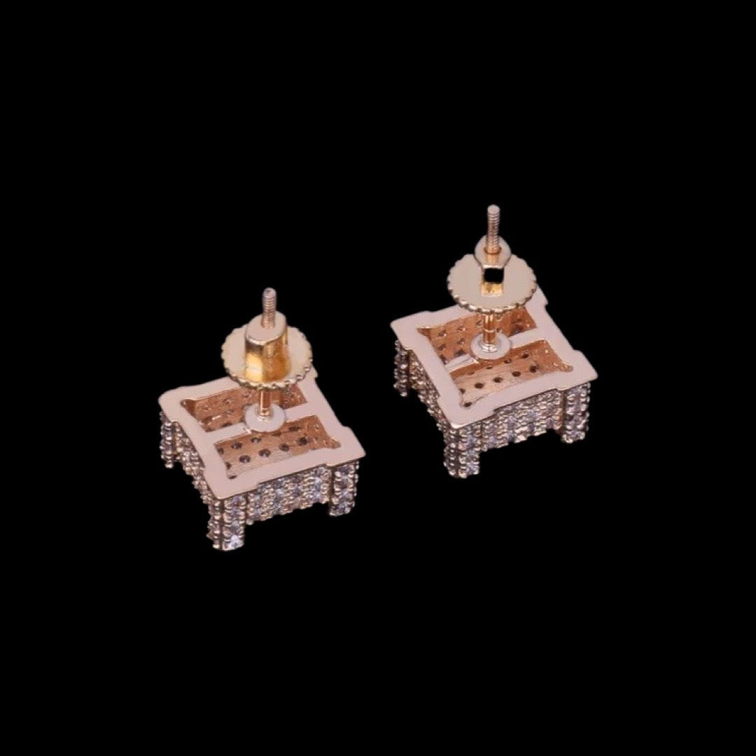 10mm Diamond Cube Earrings