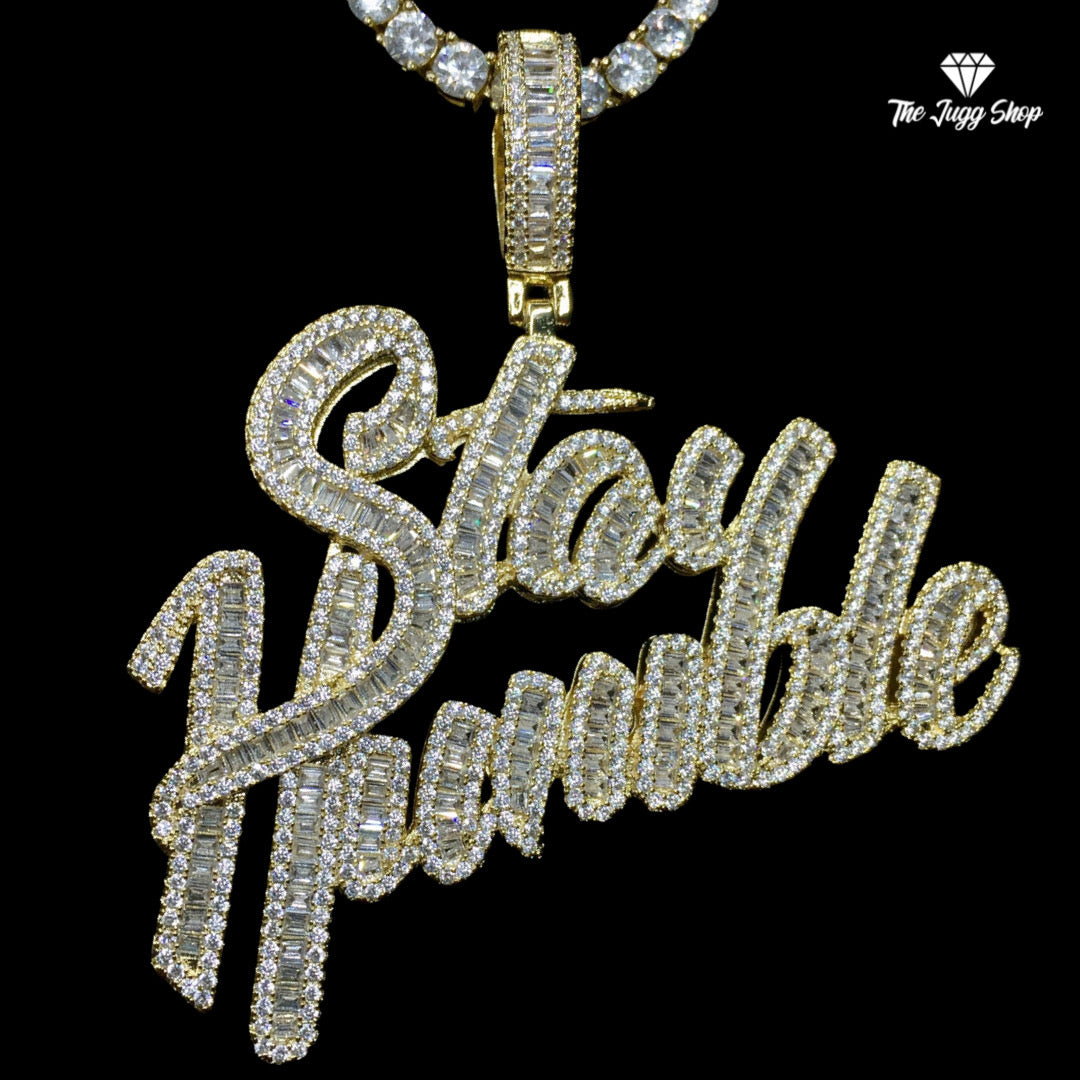 Iced Out Gold “Stay Humble” Pendant