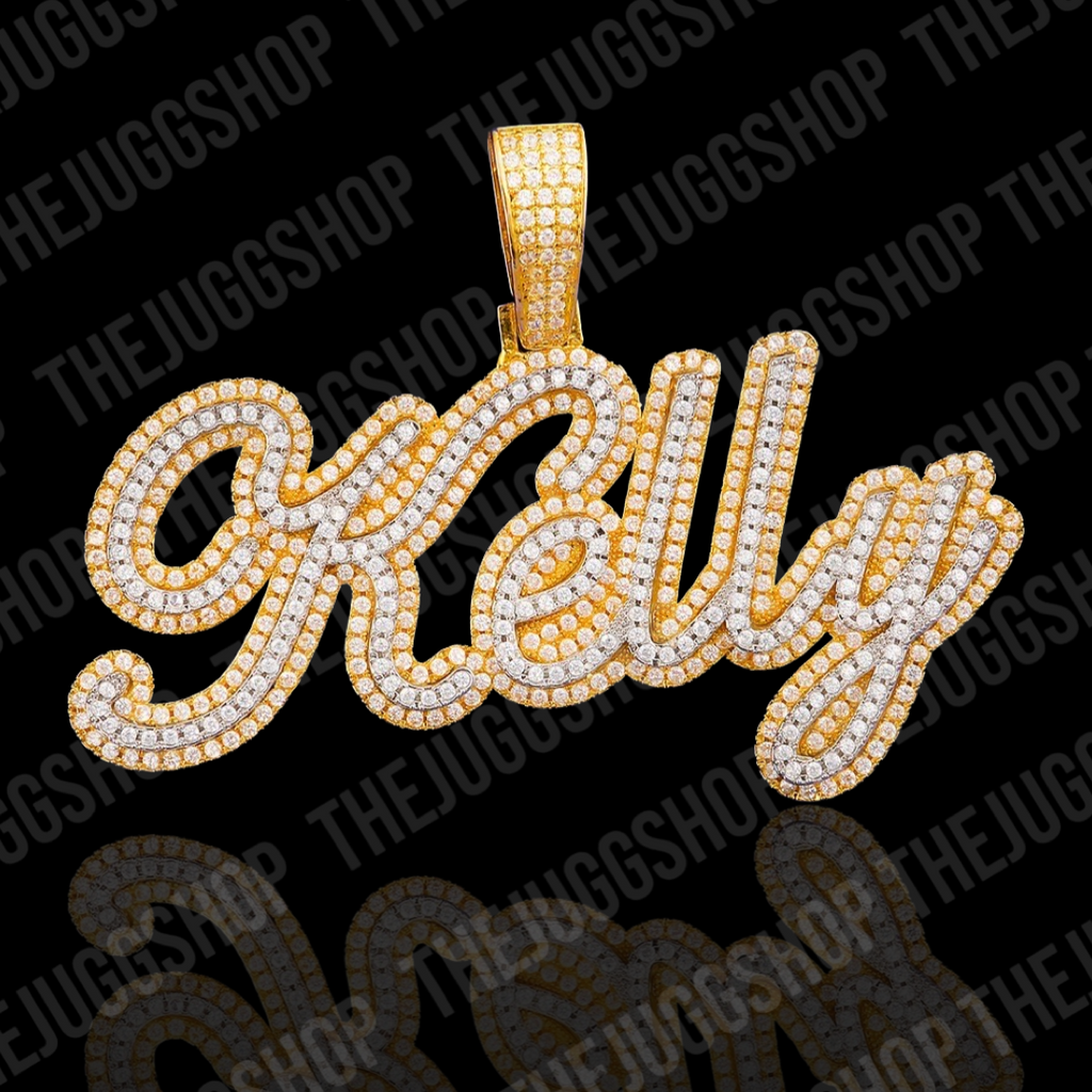 Custom Iced Out Big Double Layer Name Pendant