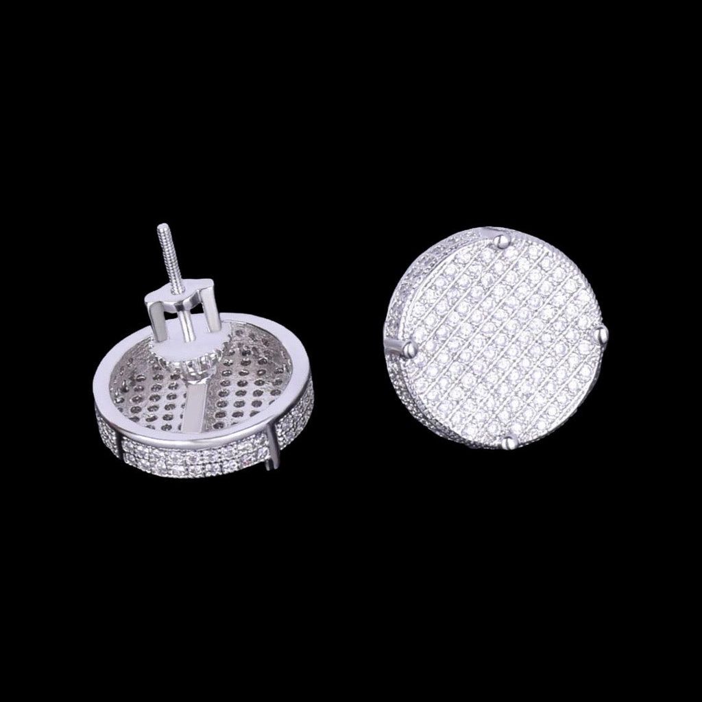 14mm Round Diamond Earrings