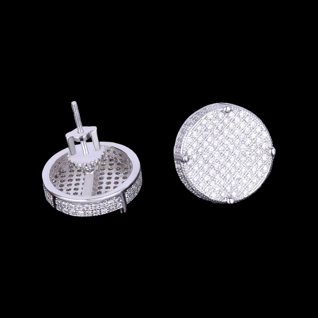 14mm Round Diamond Earrings