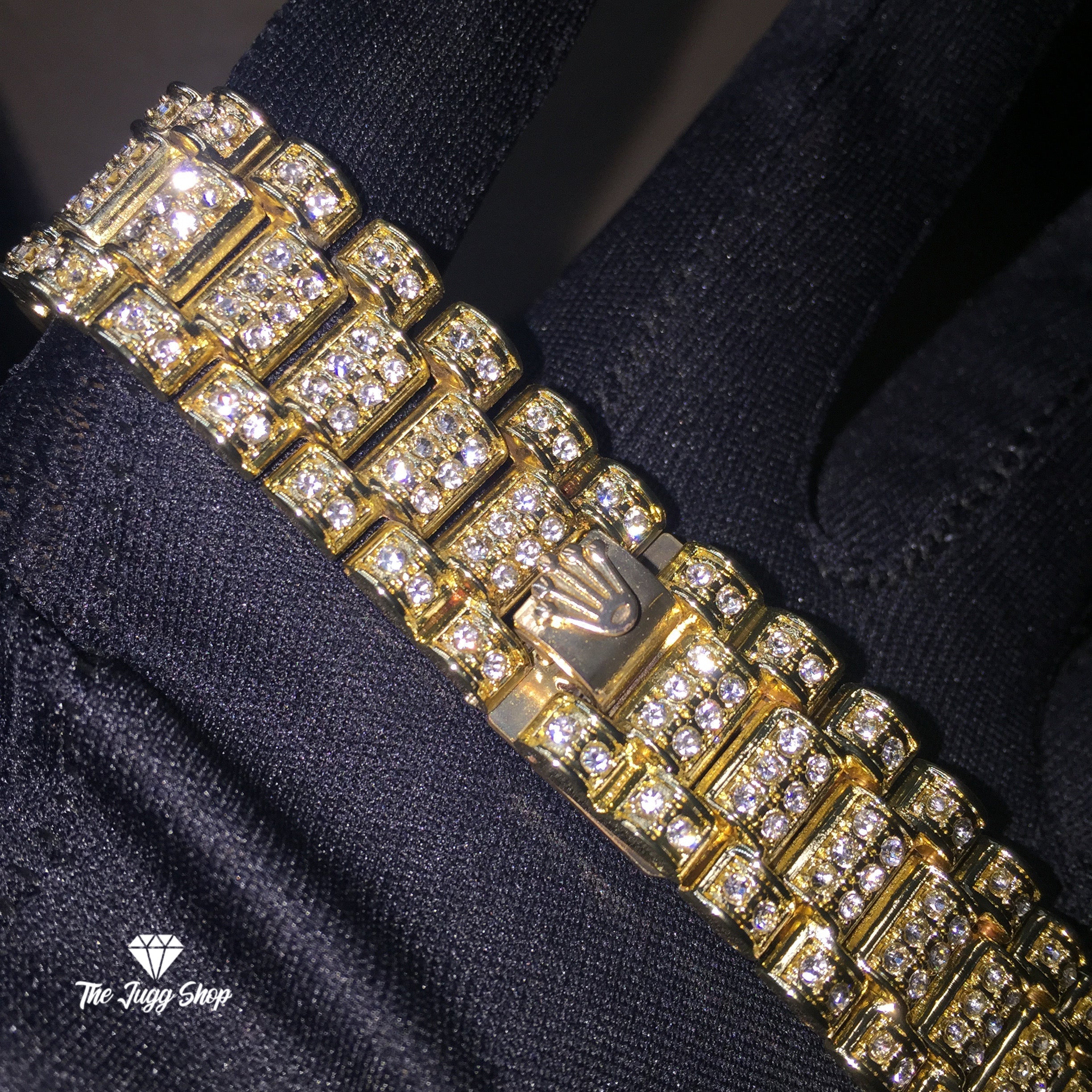 Iced Out 18k Gold Diamond RLX Men’s Watch