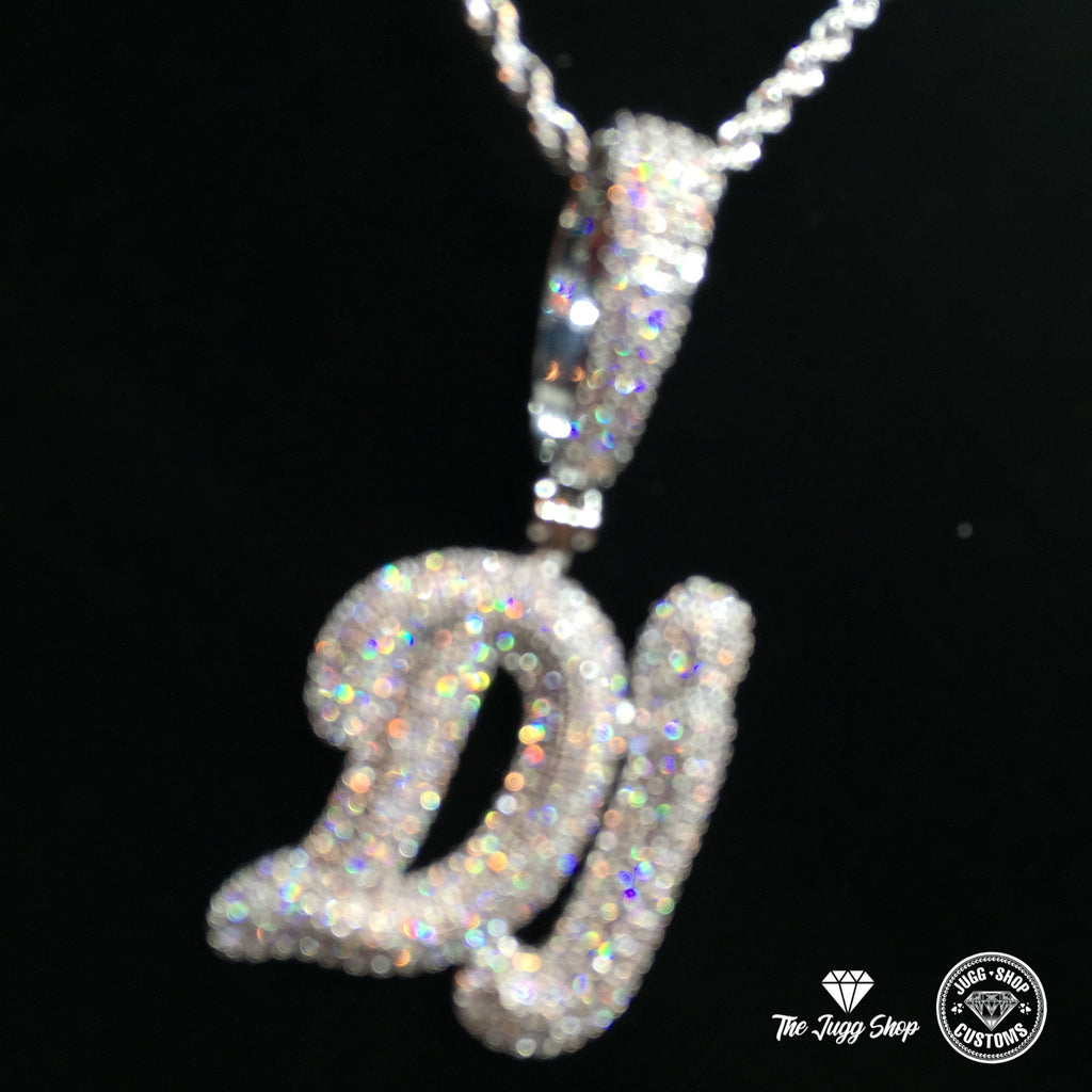 Custom Iced Out Bubble Letter Name Pendant